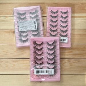 Lot of 3 - 3D False Eyelashes Fluffy Faux Mink Lashes